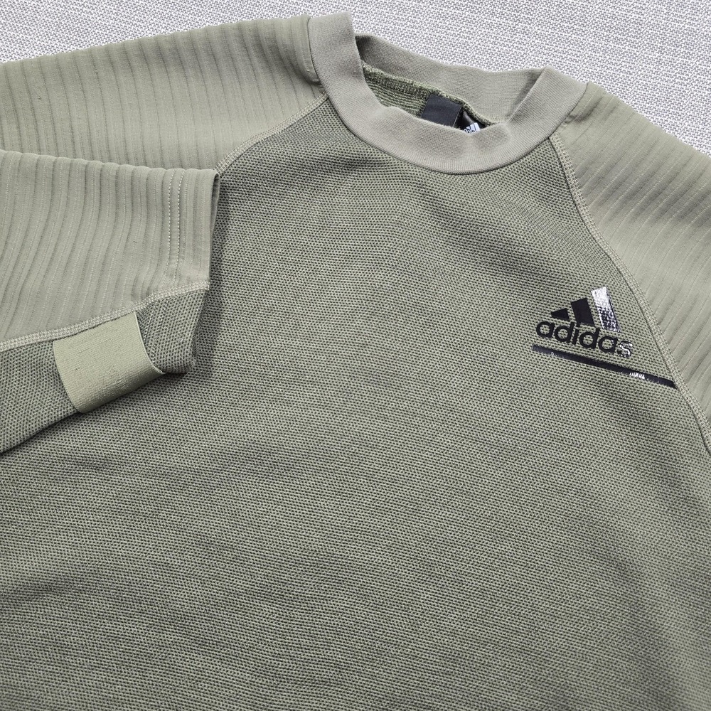 Adidas Sweatshirt Womens XS Green COLD.RDY Thermal Crew Neck Adjustable Hem